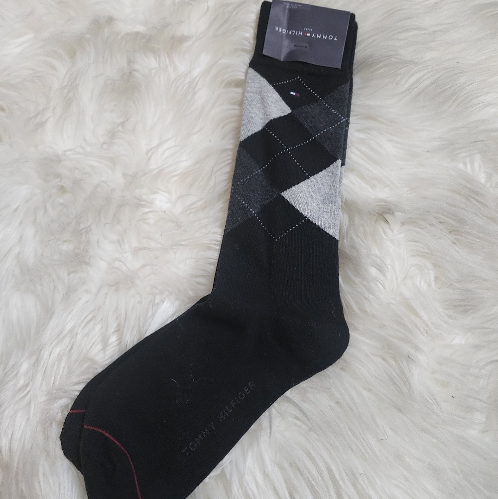Tommy Hilfiger Men's Multicolor 1 Pair Dress Crew Socks 🆕
